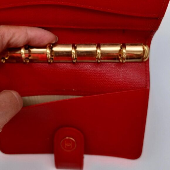 Chanel Caviar leather Ring Agenda Red Wallet Card 185-092025 - Picture 12 of 15